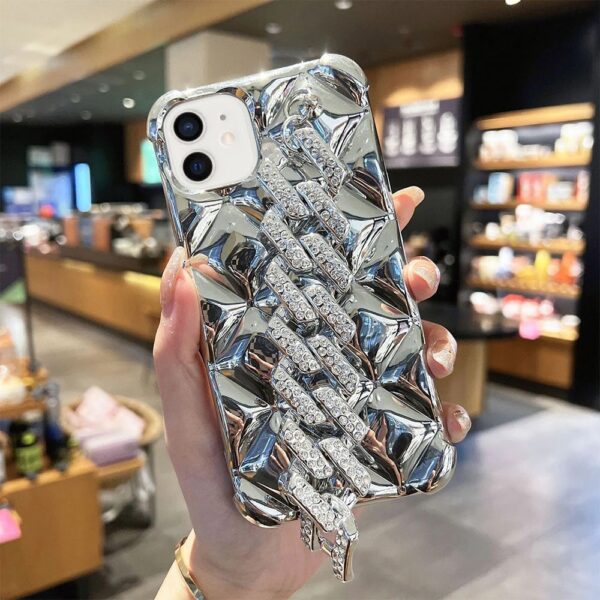 Luxury Plating Metal Bracelet Chain Case for iPhone 11 12 13 14 15 Pro Plus Max - Image 2