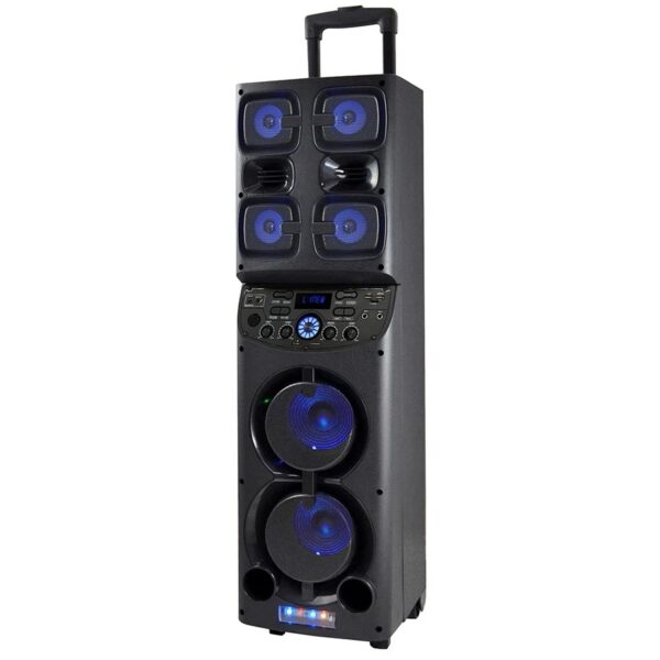 2023 Best Loud Party Speakers 12 inch Boombox Bluetooth Speaker Home Partybox with Fire Flame LED Colorful Flashing Light inbuilt Power Bank