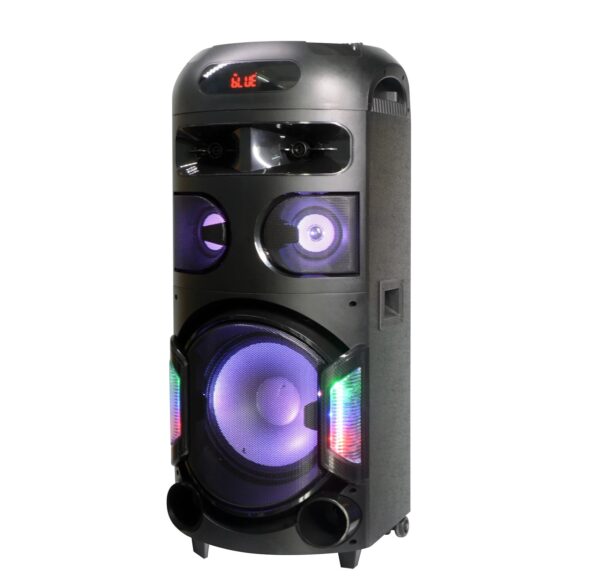 Portable DJ Bass Audio Speaker System 12 Inch Multifunction Rechargeable Trolley Speaker With Subwoofer Power Bank