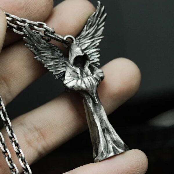 Fallen Angel Lucifer 925 Silver/Brass Pendant Necklace-Death Angel Wings Necklace Pendant-Gabriel Angel Pendant - Image 3