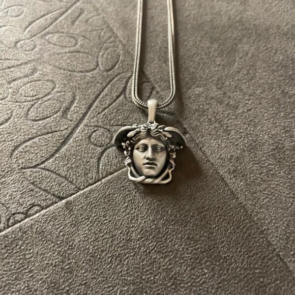 Medusa Pendant, Sterling Silver Gorgon Medusa Necklace, Ancient Greek Mytholog Gift, Elegant Gift For Best Friend, Men Gift - Image 3